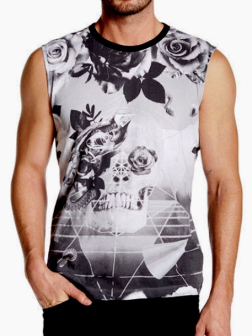 Diesel Skull Print Tank Top Size M